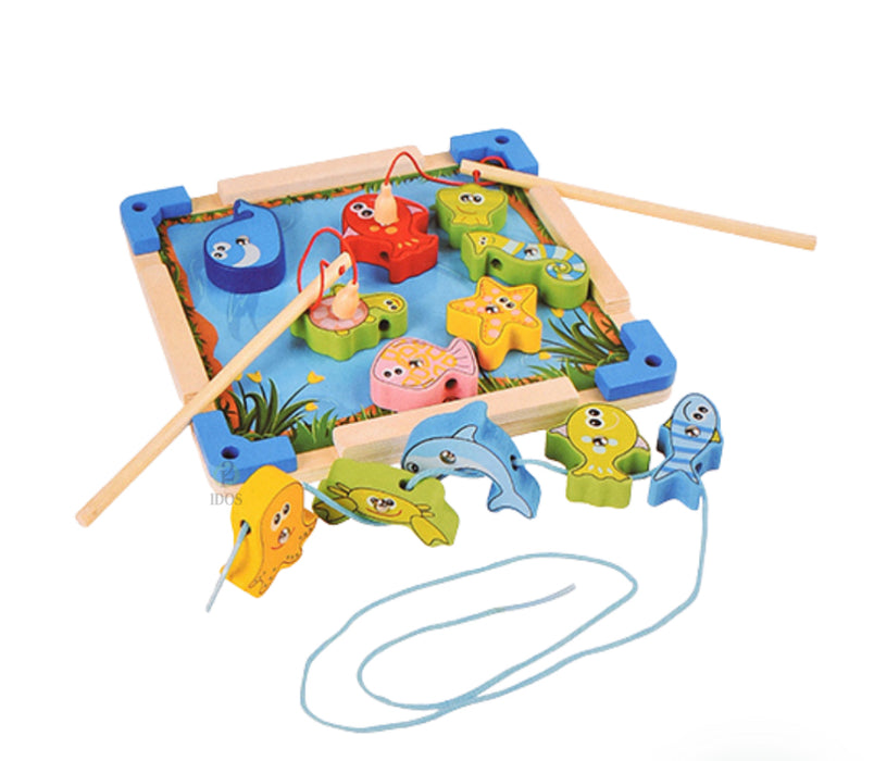 Juego de pesca de madera
