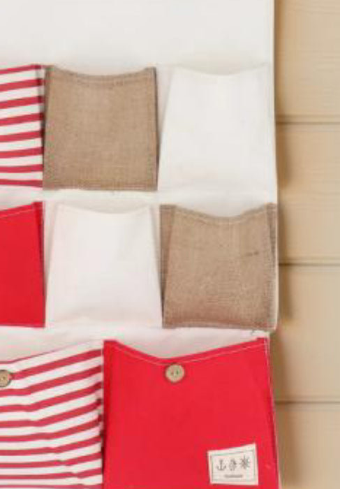 Bolsillero Rojo,Blanco y Beige