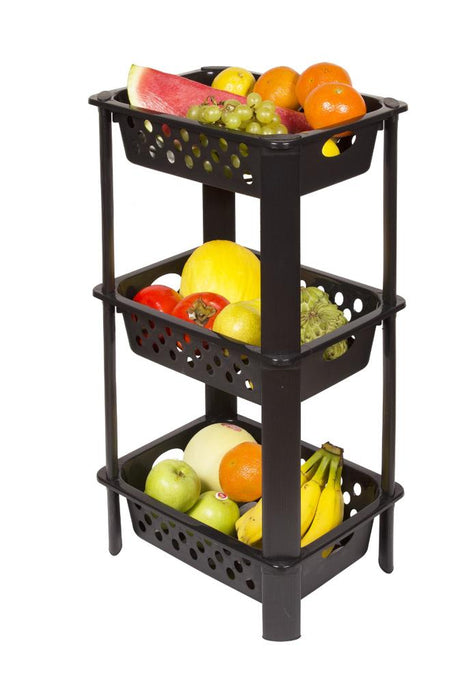 Frutera-estantería de tres niveles