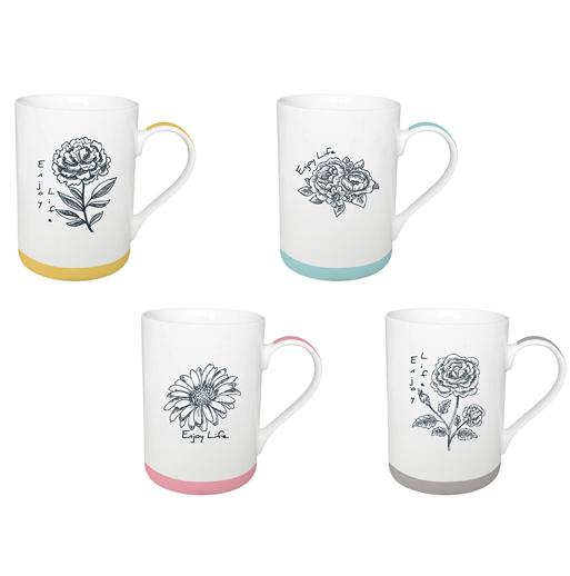 Tazas con diseño de flores
