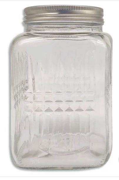 Frascos de vidrio rectangular con tapa de metal