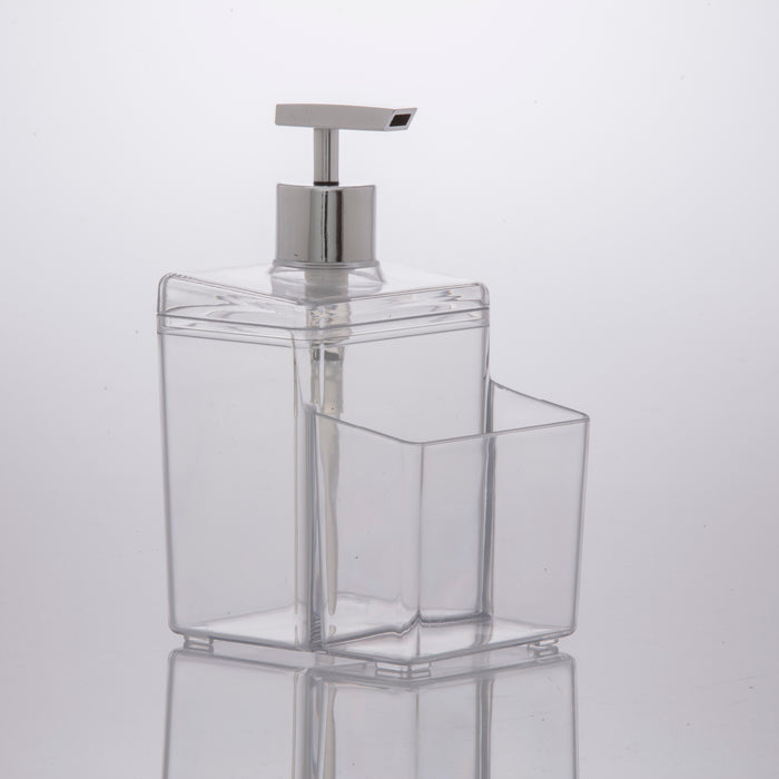 Dispensador acrílico transparente con portaesponja