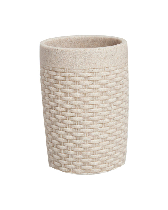 Vaso poliresina trenzado arena