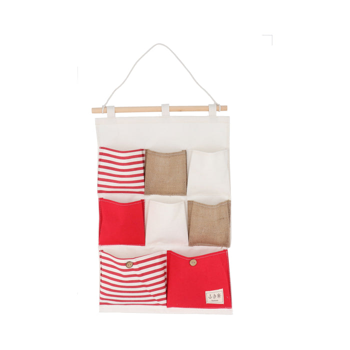 Bolsillero Rojo,Blanco y Beige
