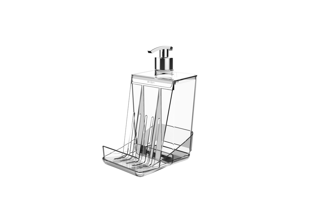 Dispensador Transparente para detergente y esponja