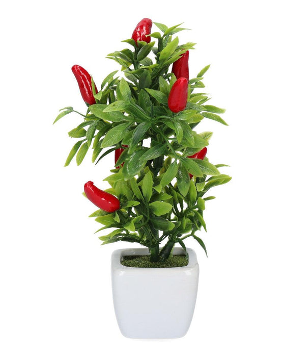 Chiles Rojos Artificiales en Maceta