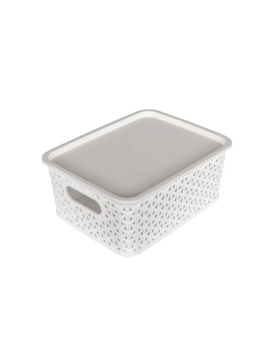Cesta Tramada con tapa 25x19,7x10.5cm