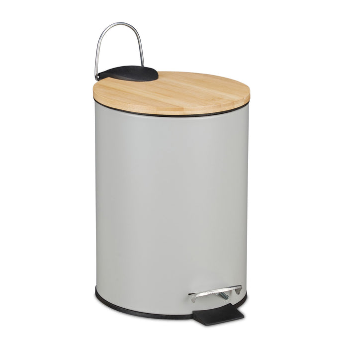 Papelera / Cesto de basura con Tapa de Bambú