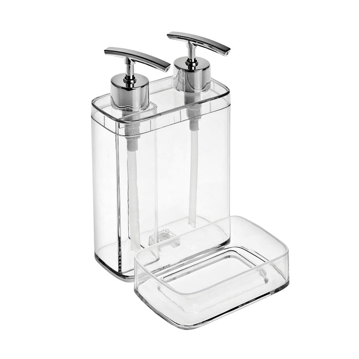 Dispensador con  división para jabón y detergente.