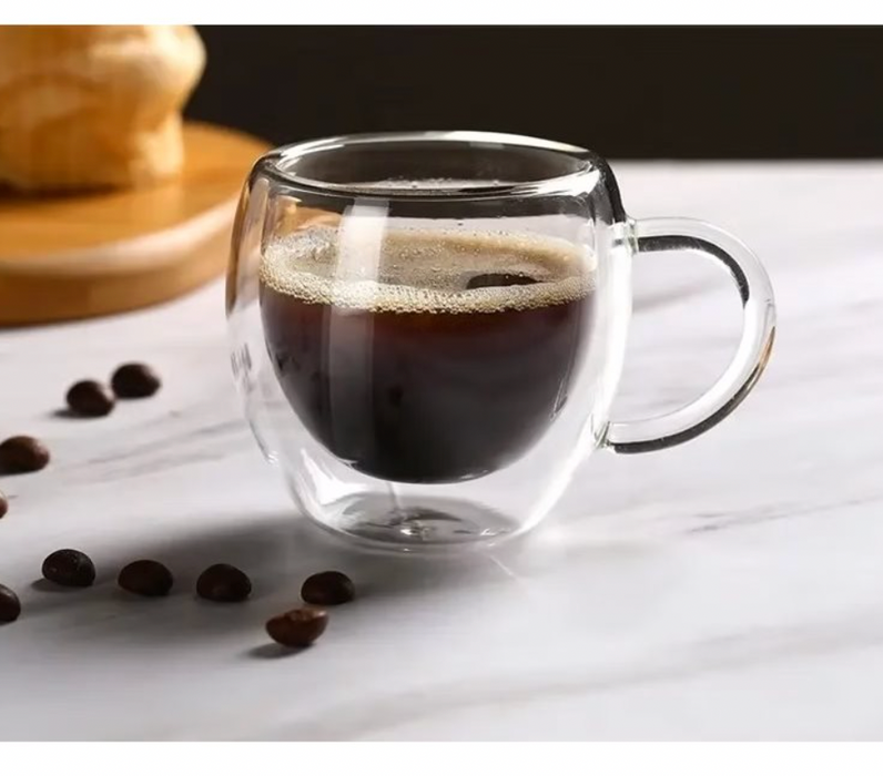 Set 2 tazas doble pared 80ml borosilicato varenna