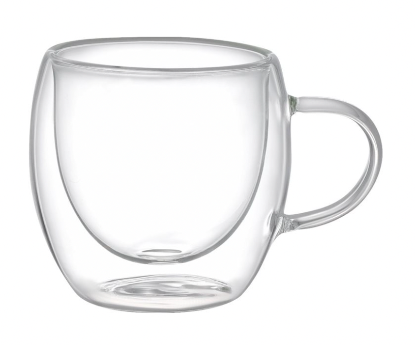 Set 2 tazas doble pared 80ml borosilicato varenna