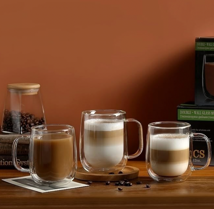 Set 2 tazas doble pared 250ml borosilicato varenna