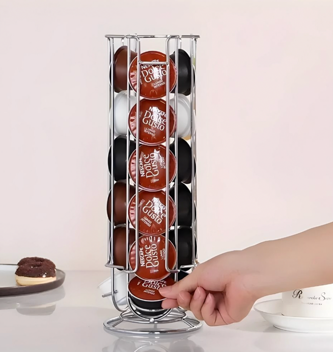 Soporte p/capsulas cafe dolce gusto metal. d12x33cm