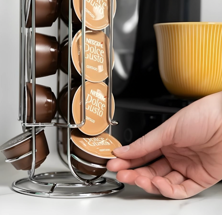 Soporte p/capsulas cafe dolce gusto metal. d12x33cm