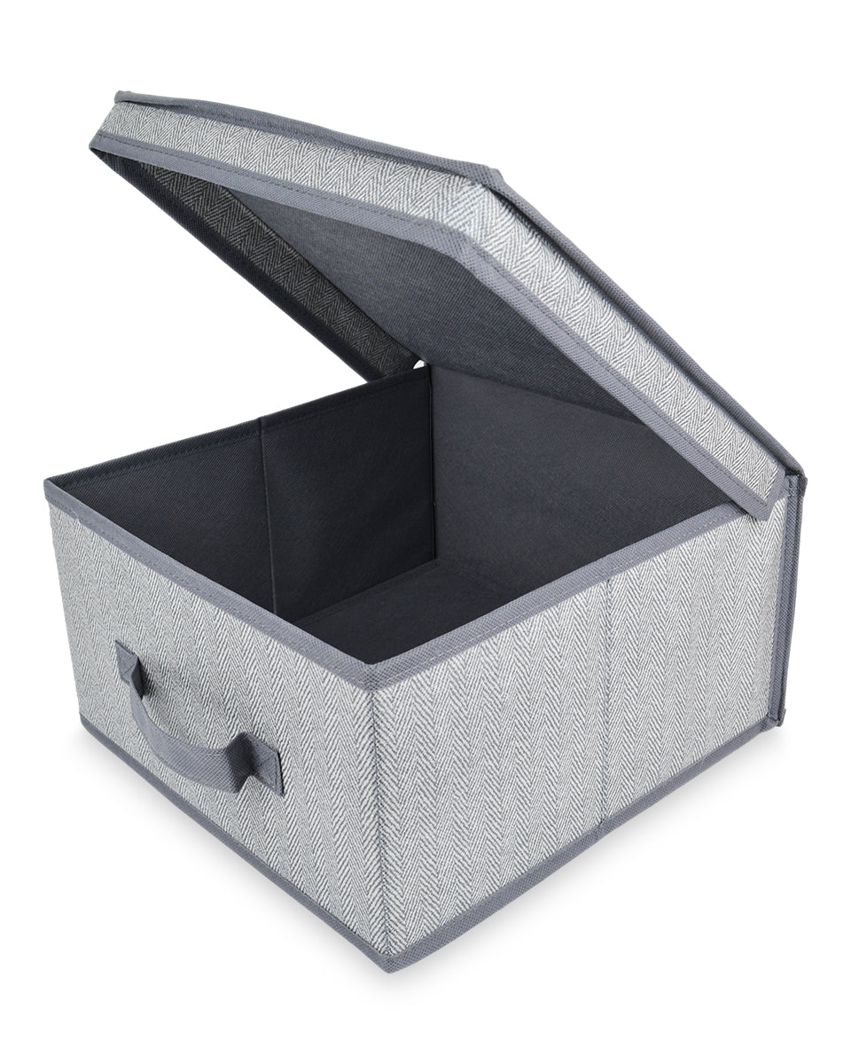 Caja De Almacenamiento De Tela Con Tapa, Organizador Plegabl